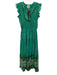 Bell by Alicia Bell Size Medium Teal Print Cotton Blend Abstract Maxi Dress Teal Print / Medium