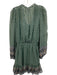 Veronica Beard Size 8 Green, Beige, Blue Silk Abstract Long Sleeve Paisley Dress Green, Beige, Blue / 8