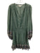 Veronica Beard Size 8 Green, Beige, Blue Silk Abstract Long Sleeve Paisley Dress Green, Beige, Blue / 8