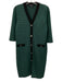 Ming wang Size Medium Green & Black Print Acrylic Blend Knit 3/4 Sleeve Dress Green & Black Print / Medium