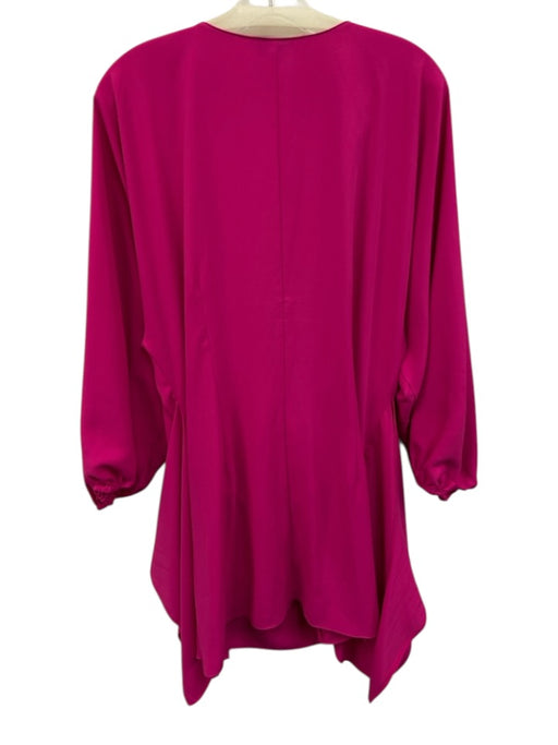 Amanda Uprichard Size Medium Hot pink Polyester Wrap Long Sleeve Mini Dress Hot pink / Medium