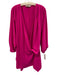 Amanda Uprichard Size Medium Hot pink Polyester Wrap Long Sleeve Mini Dress Hot pink / Medium