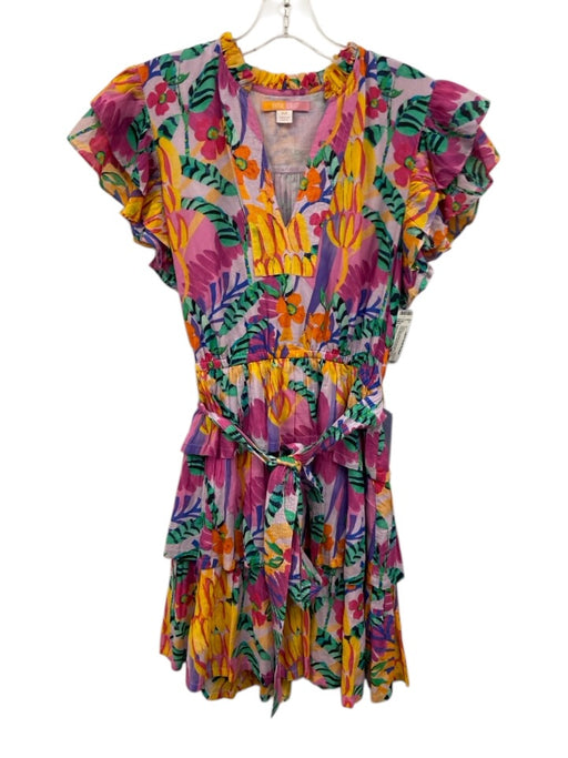 Briton Court Size Medium Pink, Blue, Multi Viscose Blend Floral Dress Pink, Blue, Multi / Medium