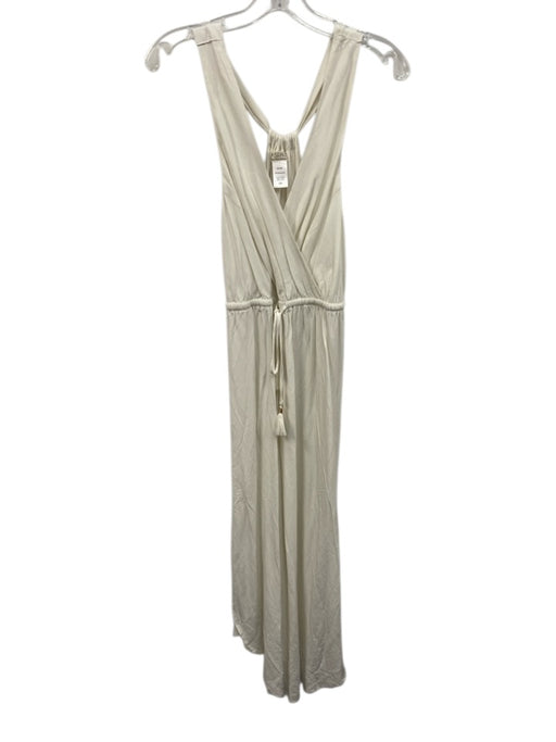 L Space Size Small Cream Rayon Blend Sleeveless Maxi Cover-Up Dress Cream / Small