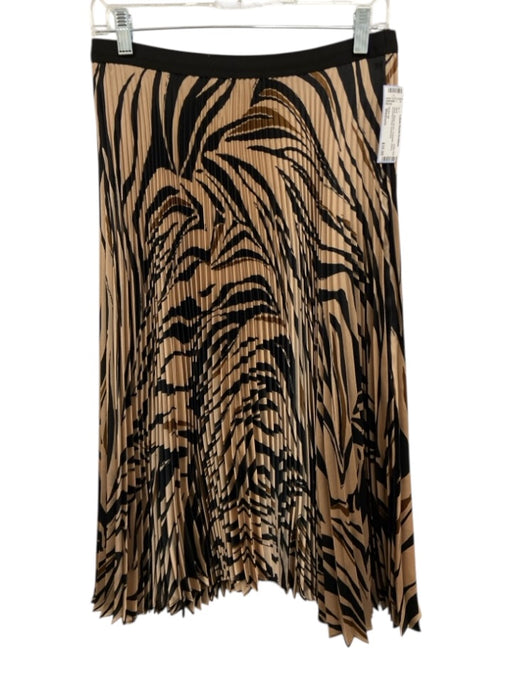 Bailey 44 Size Medium Black, Beige, Brown Polyester Zebra Accordion Pleat Skirt Black, Beige, Brown / Medium