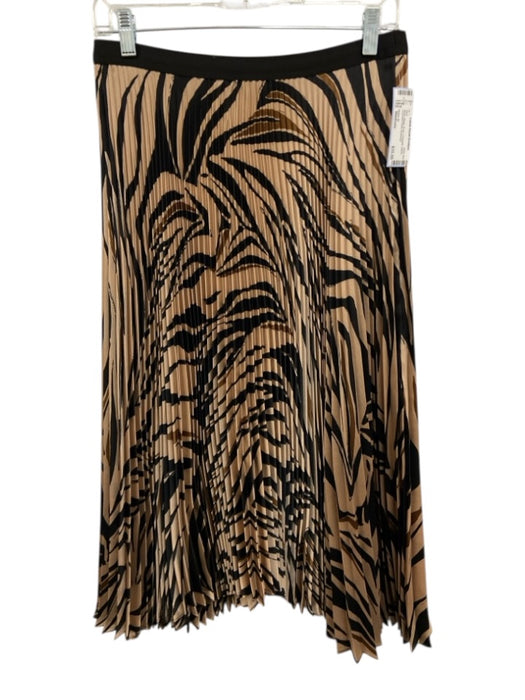 Bailey 44 Size Medium Black, Beige, Brown Polyester Zebra Accordion Pleat Skirt Black, Beige, Brown / Medium