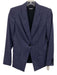 Elie Tahari Size 2 Navy Polyester Windowpane 1 Button Blazer Jacket Navy / 2