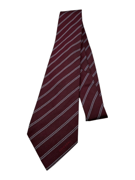 Givenchy AS IS Maroon & Blue Diagonal Stripe Logo Tie Maroon & Blue