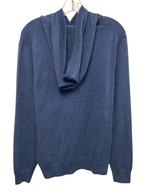 Theory Size M Blue Cashmere Heathered Ribbed Trim hood Sweater Blue / M