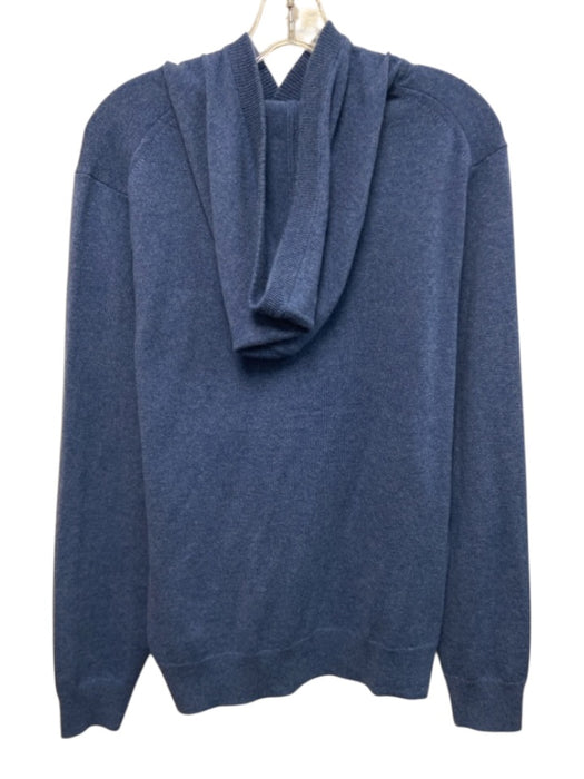 Theory Size M Blue Cashmere Heathered Ribbed Trim hood Sweater Blue / M