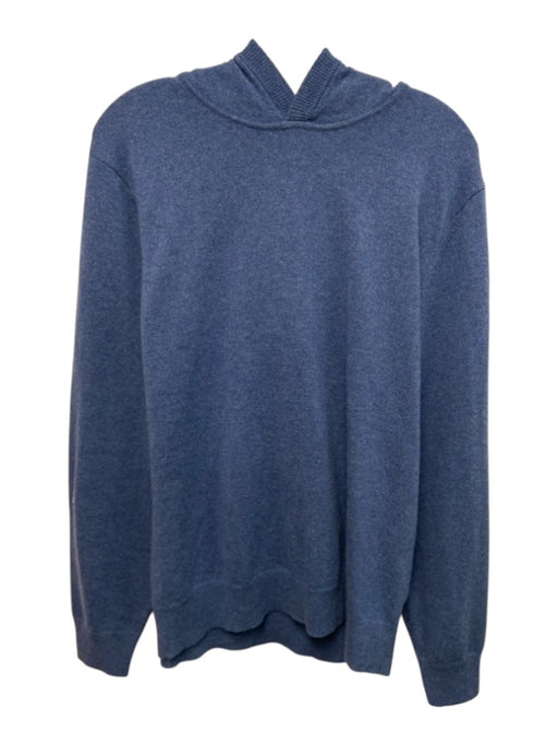 Theory Size M Blue Cashmere Heathered Ribbed Trim hood Sweater Blue / M