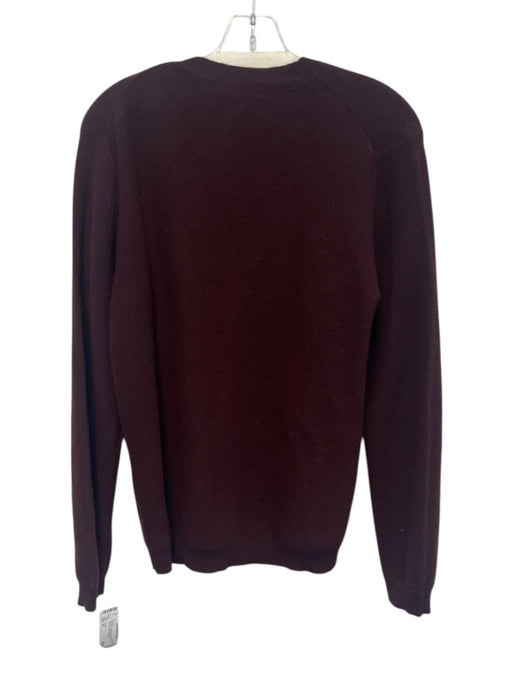 Theory Size M Burgundy Cashmere Heathered Rib Knit Crew Neck Sweater Burgundy / M
