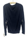 Burberry Size M navy blue & multi Cashmere Crew Neck Plaid Elbow Patch Sweater navy blue & multi / M