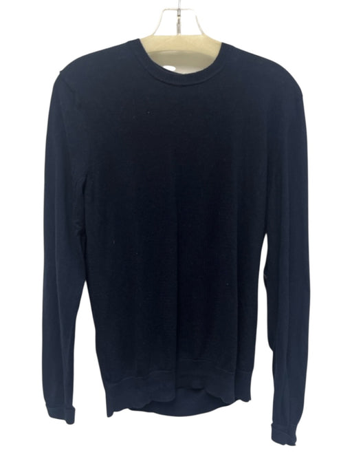 Burberry Size M navy blue & multi Cashmere Crew Neck Plaid Elbow Patch Sweater navy blue & multi / M