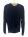 Burberry Size M navy blue & multi Cashmere Crew Neck Plaid Elbow Patch Sweater navy blue & multi / M