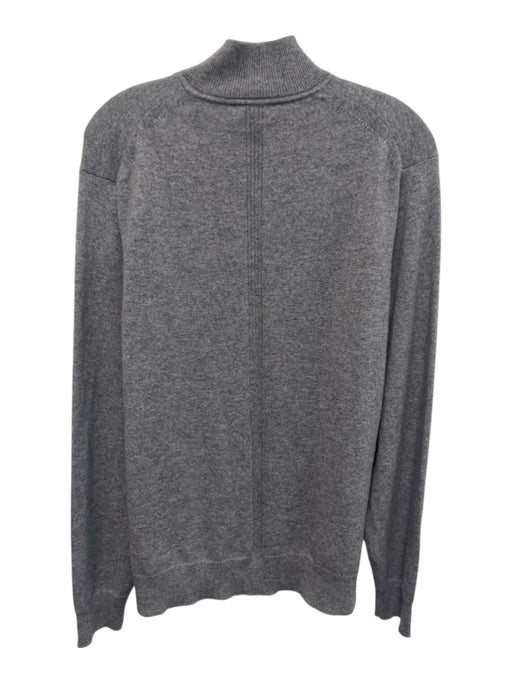 Theory Size M Gray Cashmere Mock Neck 1/4 Zip Ribbed Trim Sweater Gray / M