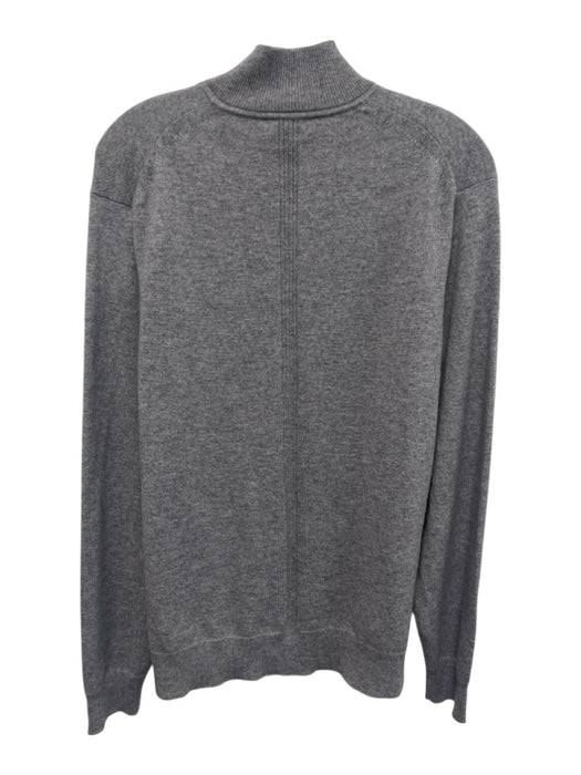 Theory Size M Gray Cashmere Mock Neck 1/4 Zip Ribbed Trim Sweater Gray / M