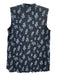 Vince Size XXS Black & Blue Polyester Tank Button Up Pleated Floral Print Top Black & Blue / XXS