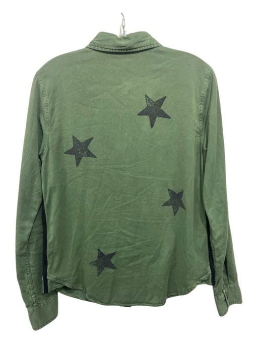 SNDYS. Size 1 Green Cotton Button Down stars Top Green / 1