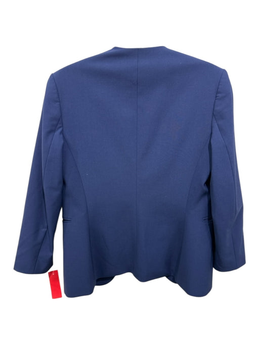 Theory Size 4 dark blue Wool Open Front Pockets 3/4 Sleeve Jacket dark blue / 4
