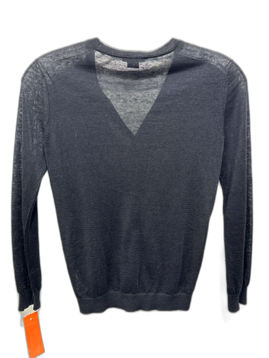 Theory Size XS Black Linen Blend Button Light Weight Long Sleeve Cardigan Black / XS