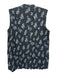 Vince Size XXS Navy Blue & Blue Polyester Sleeveless Floral Accordian Pleat Top Navy Blue & Blue / XXS