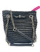 Kurt Geiger Black & Gunmetal Paper Leather trim Bird Woven Hand Bag Black & Gunmetal / S