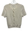 Rag & Bone Size S Cream Acrylic & Wool Short Sleeve Rib Knit Buttons Cardigan Cream / S