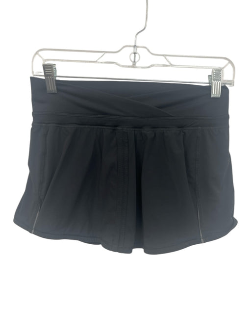 Lululemon Size 2 Black Crossover Waist Reflective Detail built in shorts Skirt Black / 2