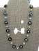 Silver Tone Metal Pearl Circle Beads short Lobster Clasp Necklace Silver Tone