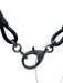 Brown & Silver Tone Leather Cord Raw Diamond Encrusted Lobster Clasp Necklace Brown & Silver Tone