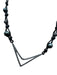 Brown & Gunmetal Leather Cord Raw Diamond Freshwater Pearl Hook Clasp Necklace Brown & Gunmetal