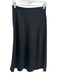 J. Crew Size XS Black Polyester Elastic Waistband Satin A Line Midi Skirt Black / XS