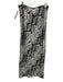 Theory Size P Black & White Silk Elastic Waistband Snake Print Side Slit Skirt Black & White / P