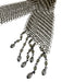 Silver Tone Metal Mesh Dangling Beads Long Tie Necklace Silver Tone