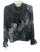 Ted Baker Size 1 Black & White Polyester Long Sleeve Floral Gathered Top Black & White / 1