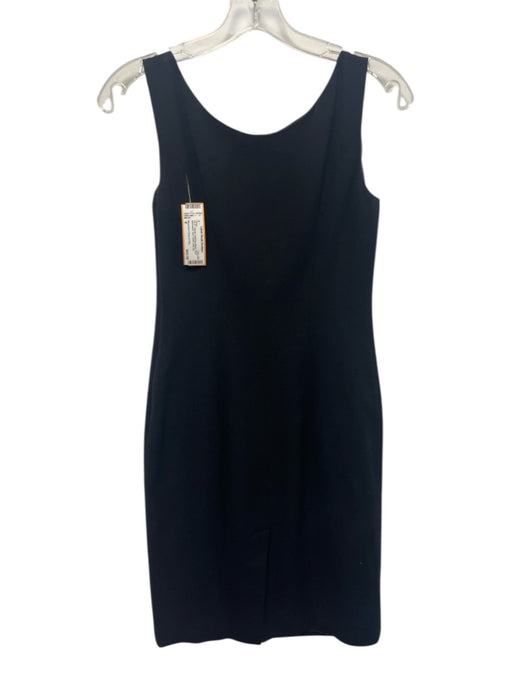 Moschino Cheap & Chic Size 8 Black Wool Sleeveless Bow Detail Side Zip Dress Black / 8