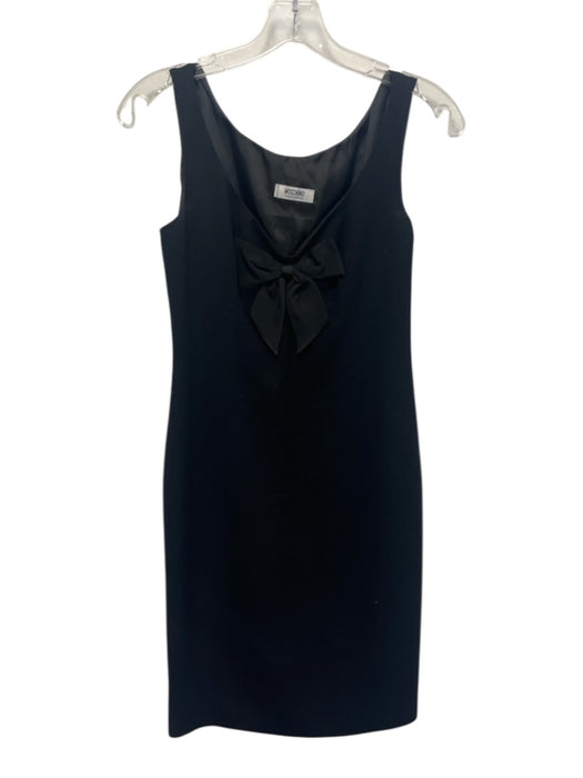 Moschino Cheap & Chic Size 8 Black Wool Sleeveless Bow Detail Side Zip Dress Black / 8