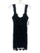 Yoana Baraschi Size 0 Black Rayon Sleeveless Floral Satin Bow Detail Dress Black / 0