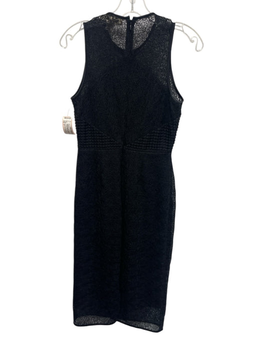 Diane Von Furstenberg Size 2 Black Polyester Sleeveless Knit Overlay Midi Dress Black / 2