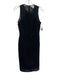 Diane Von Furstenberg Size 2 Black Polyester Sleeveless Knit Overlay Midi Dress Black / 2