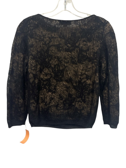 Vince Size XS Black & Beige Polyamide & Alpaca 3/4 Sleeve Knit Overlay Sweater Black & Beige / XS