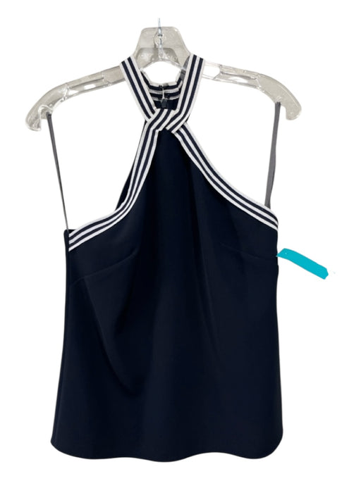 Lela Rose Size 2 Navy & white Polyester Blend Stripe Detail Sleeveless Top Navy & white / 2