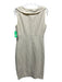 MaxMara Size 10 Cream White Cotton Blend Sleeveless Textured Collar Dress Cream White / 10