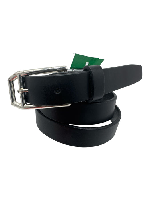Banana Republic Black Leather Silver Hardware Buckle Thin Belts Black / XS