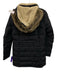 Barbour Size Est S Black & Brown Polyester Quilted Zip Front Removable Hood Coat Black & Brown / Est S