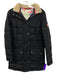 Barbour Size Est S Black & Brown Polyester Quilted Zip Front Removable Hood Coat Black & Brown / Est S