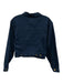 Moschino Jeans Size 40 Navy Blue Cotton Button Front Cropped Collared Jacket Navy Blue / 40