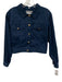Moschino Jeans Size 40 Navy Blue Cotton Button Front Cropped Collared Jacket Navy Blue / 40