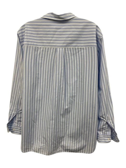 Frank & Eileen Size S Blue & White Cotton Striped Long Sleeve Button Up Top Blue & White / S